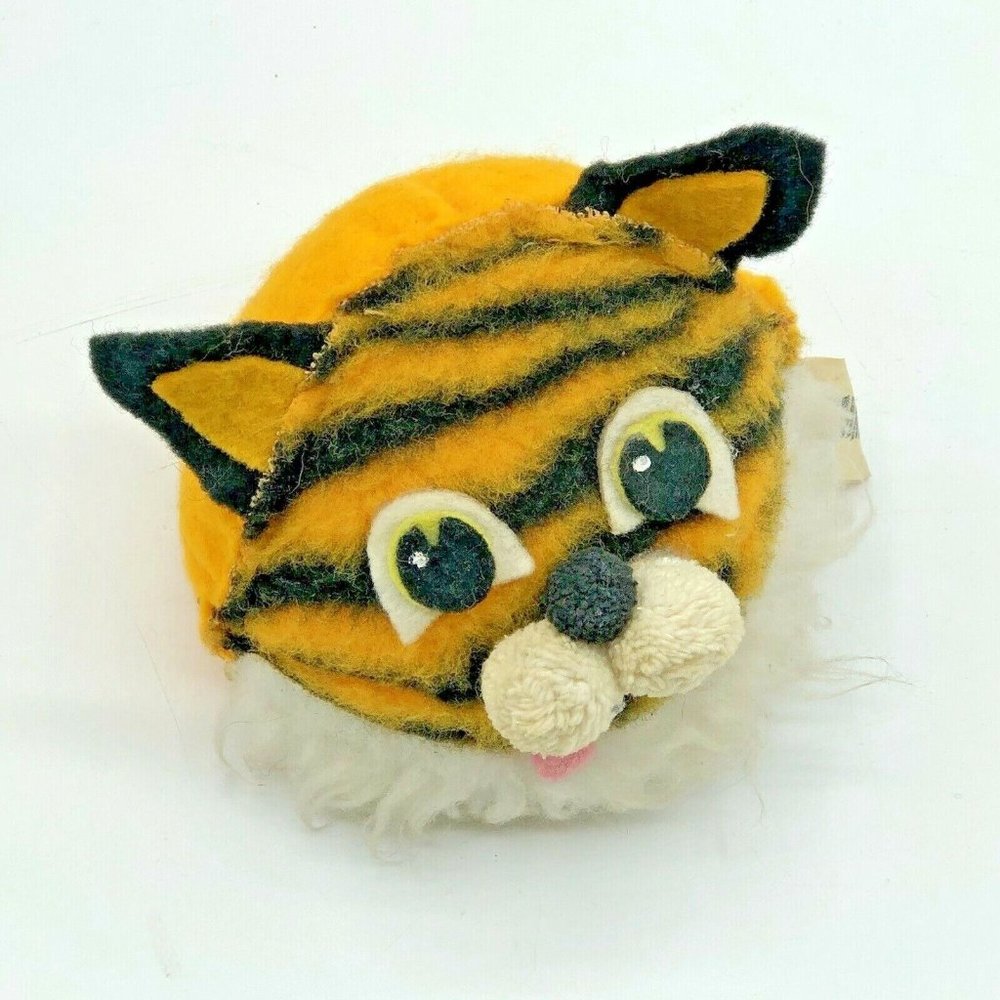 Vintage Russ Berrie Tummy Striped Tiger Plush Bean Bag Bottom 1973 Made in USA - Picture 5 of 8
